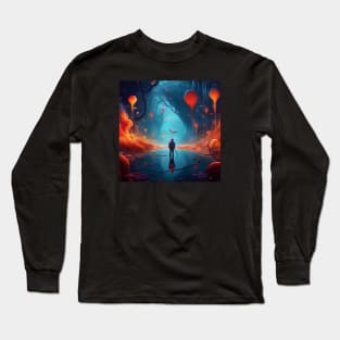 Altered Realities: Dreamlike Explorations into a Surreal World of Floating Forms and Landscapes Long Sleeve T-Shirt